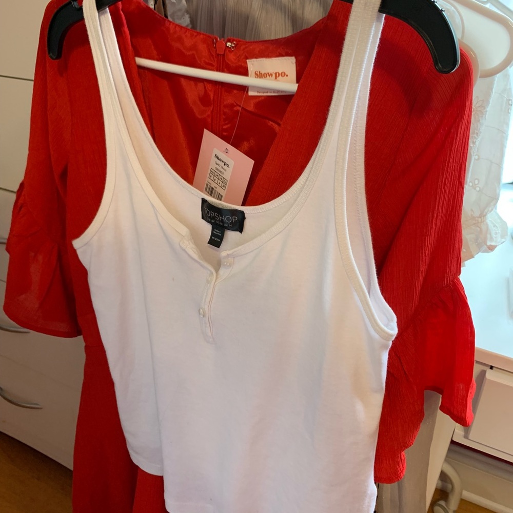 Topshop white tank top